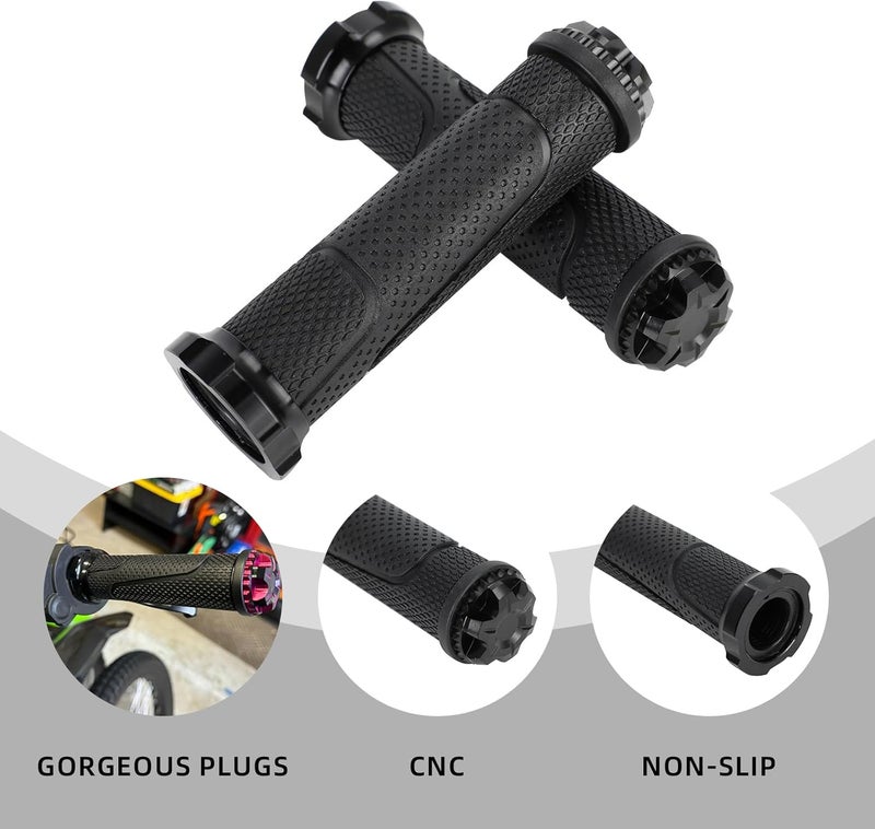 BAOUFF Throttle Grips for Surron Light Bee,Aluminium+Rubber Handlebar Handle Grips with End Plug for Dirt Bike Sur Ron Light Bee X/Light Bee S - Image 4